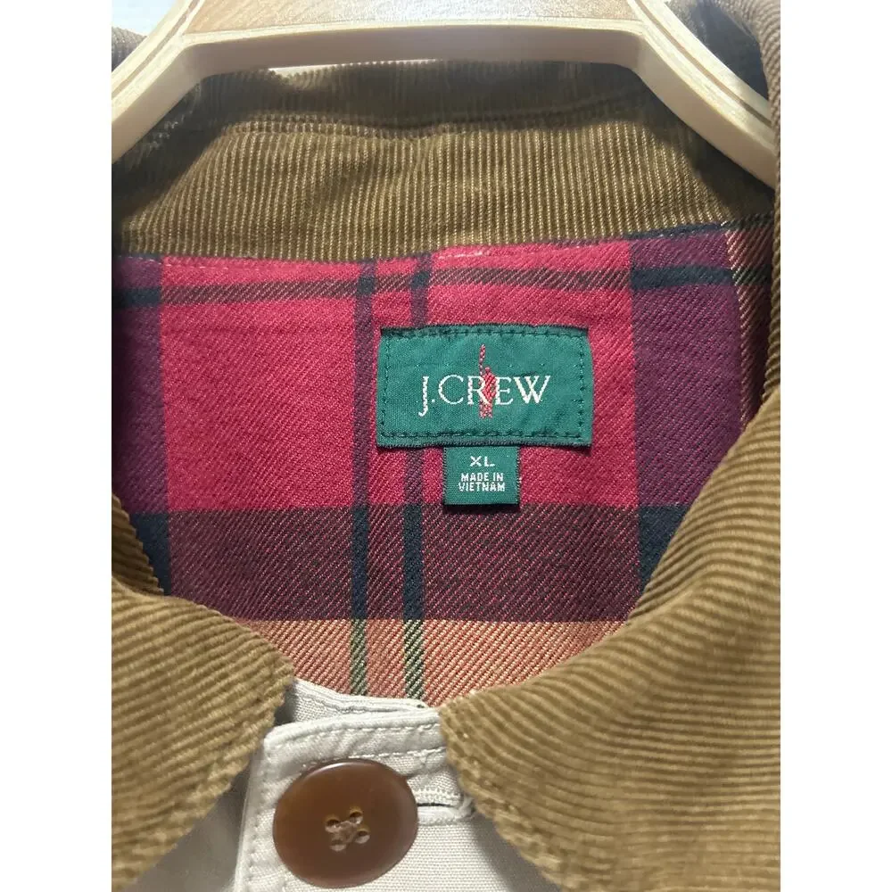 J. Crew Men's Re-imagined 2024 Oarsman Label Plaid Lining Red Plaid Barn Coat XL